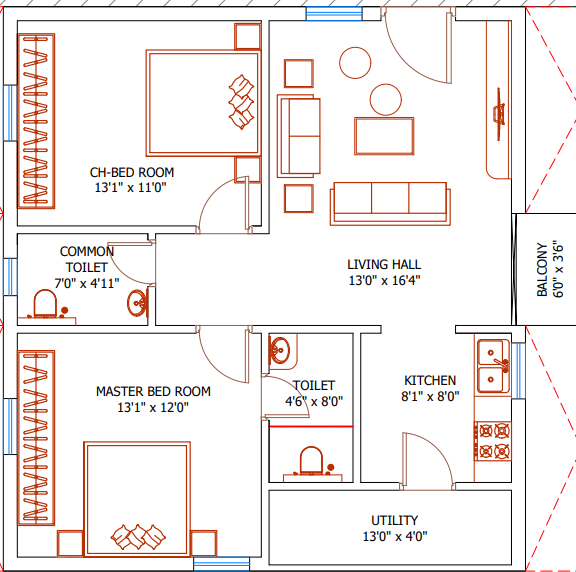 North Facing Floor Plan