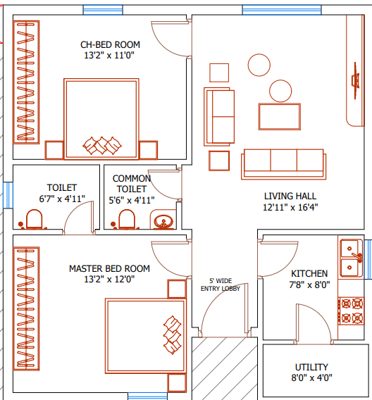 South Facing Floor Plan